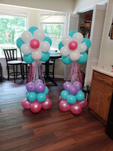 Load image into Gallery viewer, 2 Set Balloon Column kit 61&quot; Tall Sturdy Tripod Balloon Column Base and Pole with Balloon Rings for Birthday, Baby Shower, Graduation Outdoor, and Indoor