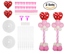 Load image into Gallery viewer, 2 Set Red Love Hearts Balloon Column Stands Base and Pole Kit - 5.3 FT and 3lb Weight Balloon Tower for Valentine's Day, Wedding Party, Married Anniversary