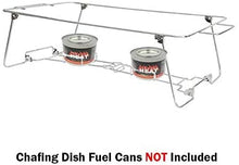 Load image into Gallery viewer, 6 Pack Buffet Wire Rack Folding Chafing Stand Chrome Frame Serving Trays Food Warmer