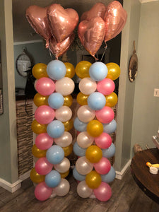 2 Set Balloon Column kit 61" Tall Sturdy Tripod Balloon Column Base and Pole with Balloon Rings for Birthday, Baby Shower, Graduation Outdoor, and Indoor