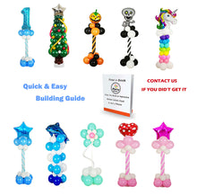 Load image into Gallery viewer, 2 Set Balloon Column kit 61&quot; Tall Sturdy Tripod Balloon Column Base and Pole with Balloon Rings for Birthday, Baby Shower, Graduation Outdoor, and Indoor