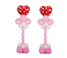 Load image into Gallery viewer, 2 Set Red Love Hearts Balloon Column Stands Base and Pole Kit - 5.3 FT and 3lb Weight Balloon Tower for Valentine's Day, Wedding Party, Married Anniversary
