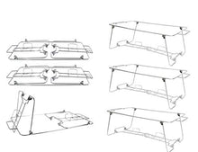 Load image into Gallery viewer, 6 Pack Buffet Wire Rack Folding Chafing Stand Chrome Frame Serving Trays Food Warmer